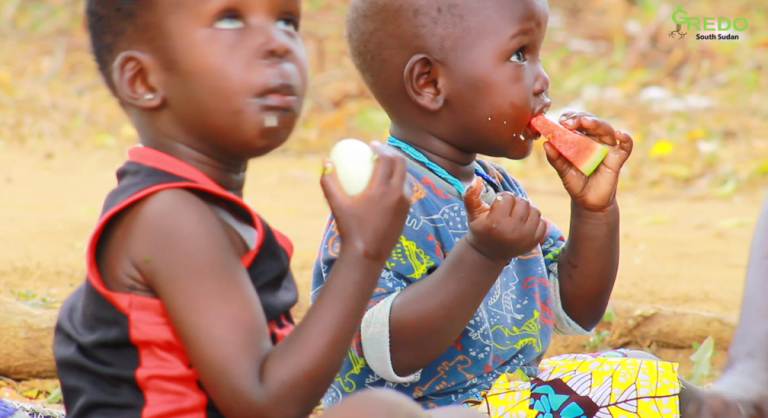 Children Eating Fruits