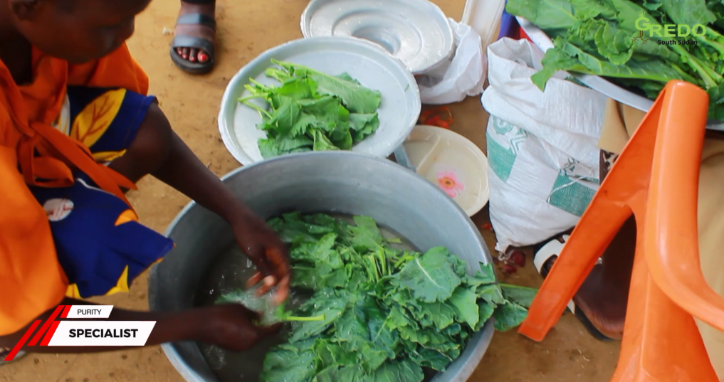 An Image Demonstrating Washing of Kales