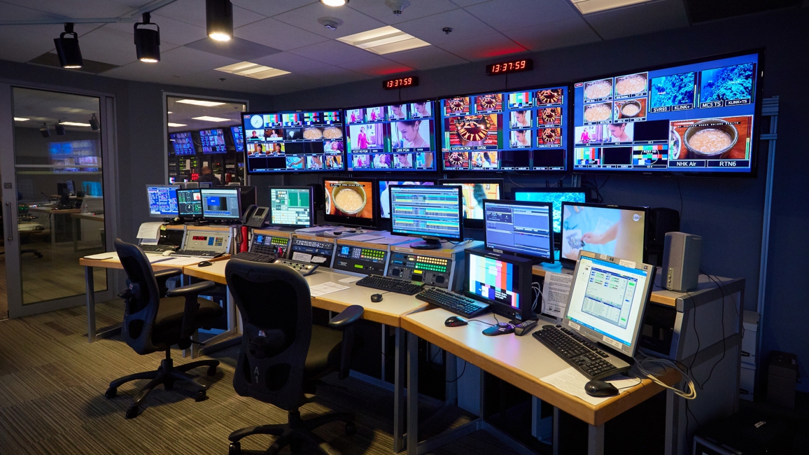 Image of a media control room